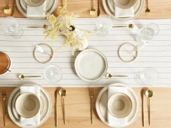 Set di 24 stoviglie CHIVES Gres porcellanato Beige chiaro