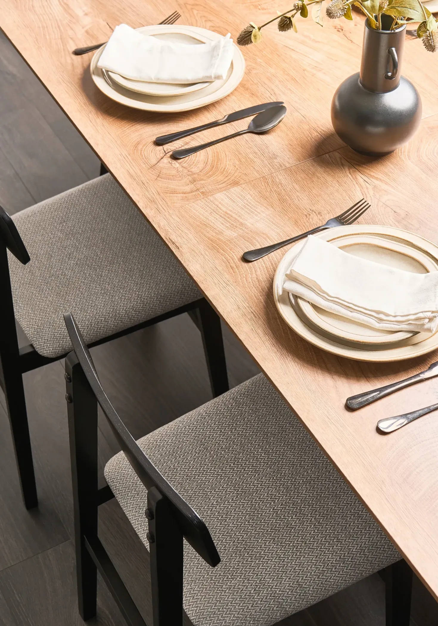 Set di 24 stoviglie CHIVES Gres porcellanato Beige chiaro