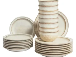 Set di 24 stoviglie CHIVES Gres porcellanato Beige chiaro