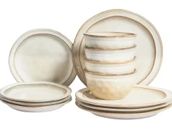 Set di 12 stoviglie CHIVES Gres porcellanato Beige chiaro