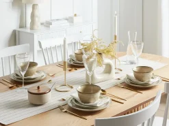 Set di 12 stoviglie CHIVES Gres porcellanato Beige chiaro