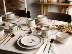 Set di 16 stoviglie CINNAMON Gres porcellanato Bianco sporco