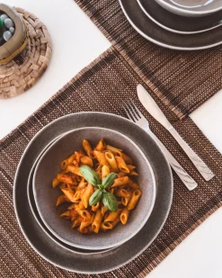 Set di 16 stoviglie COSTMARY Gres porcellanato Grigio