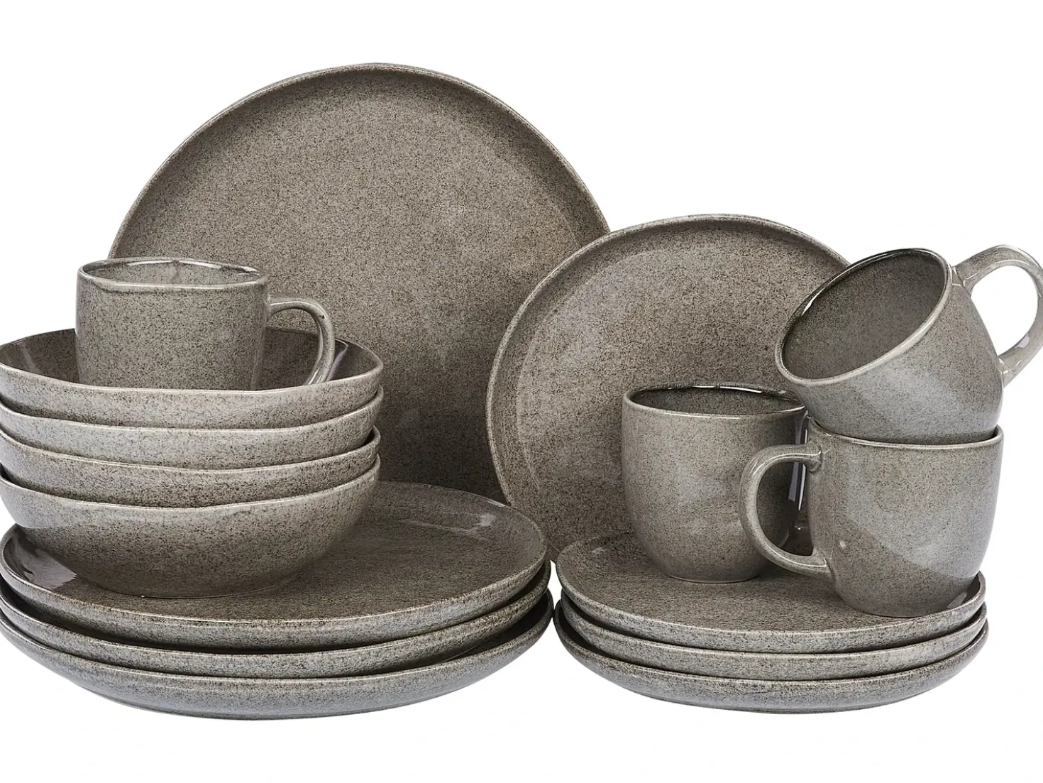 Set di 16 stoviglie COSTMARY Gres porcellanato Grigio