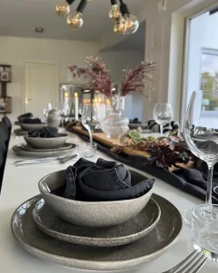 Set di 16 stoviglie COSTMARY Gres porcellanato Grigio