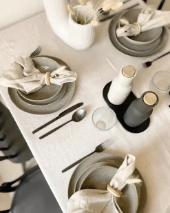 Set di 16 stoviglie COSTMARY Gres porcellanato Grigio