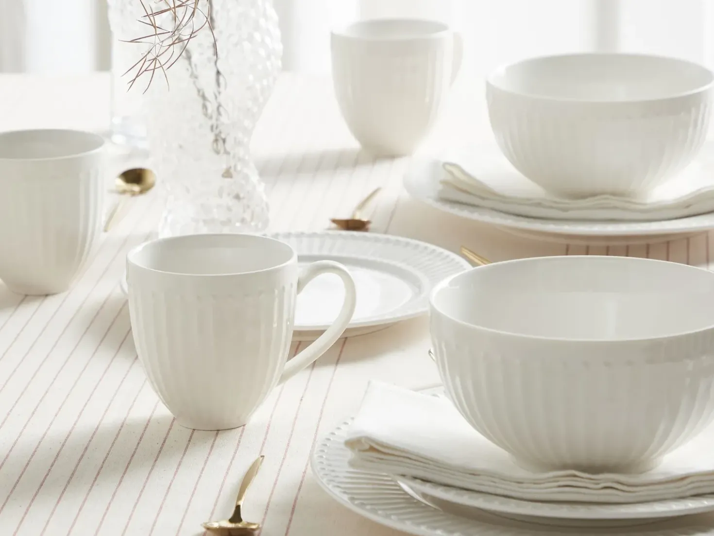 Set di 16 stoviglie COWSLIP Porcellana Bianco