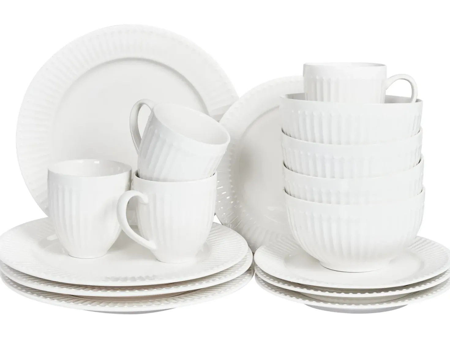 Set di 16 stoviglie COWSLIP Porcellana Bianco