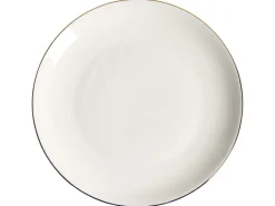 Set di 24 stoviglie CUMIN Porcellana Bianco sporco / Oro