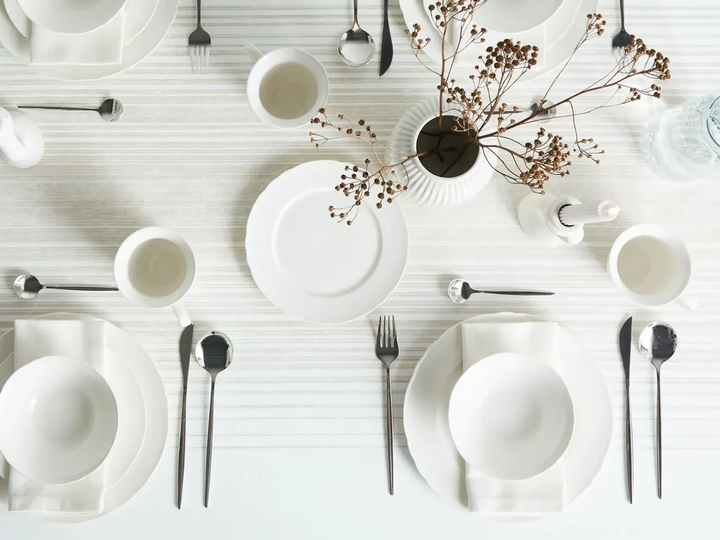 Set di 16 stoviglie ELDERBERRY Porcellana Bianco