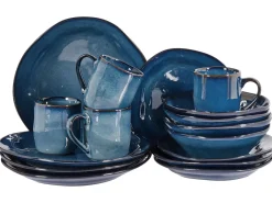Set di 16 stoviglie HAWTHORN Gres porcellanato Blu