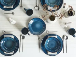 Set di 16 stoviglie HAWTHORN Gres porcellanato Blu
