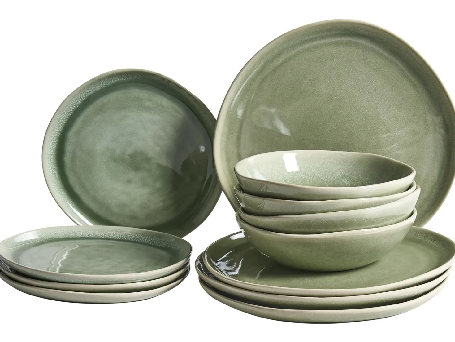Set di 12 stoviglie HOPS Gres porcellanato Verde