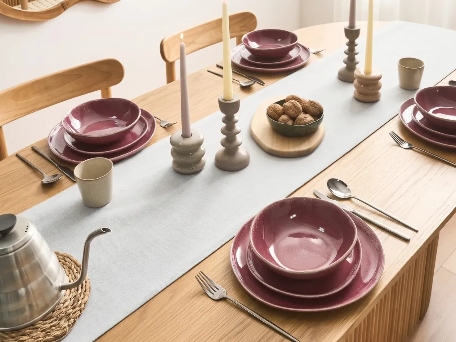 Set di 12 stoviglie HOPS Gres porcellanato Bordeaux
