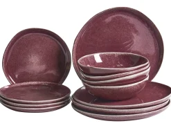 Set di 12 stoviglie HOPS Gres porcellanato Bordeaux