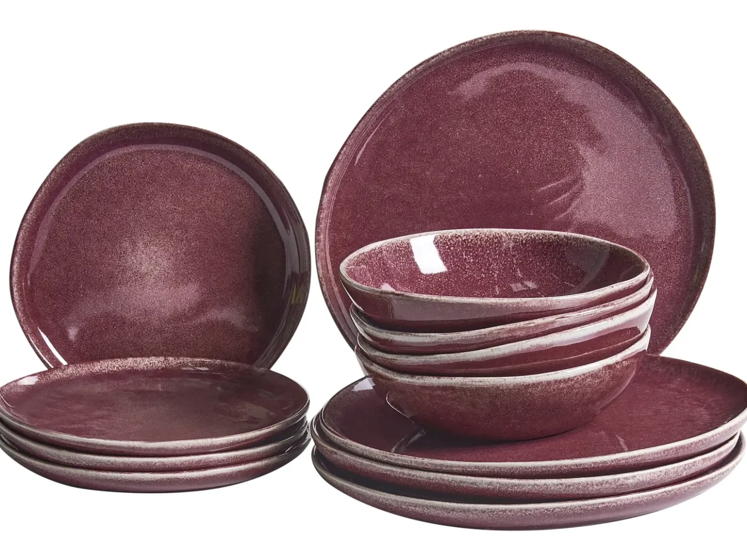 Set di 12 stoviglie HOPS Gres porcellanato Bordeaux