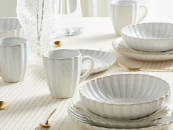Set di 16 stoviglie NETTLE Gres porcellanato Bianco sporco