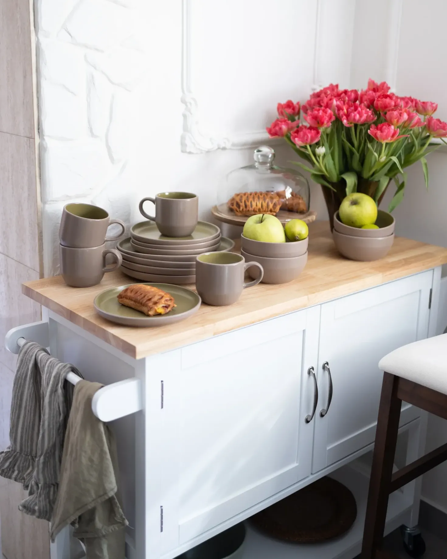 Set di 16 stoviglie NUTMEG Gres porcellanato Beige/Verde