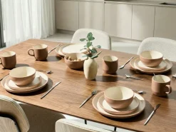 Set di 16 stoviglie NUTMEG Gres porcellanato Marrone