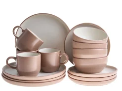 Set di 16 stoviglie NUTMEG Gres porcellanato Marrone