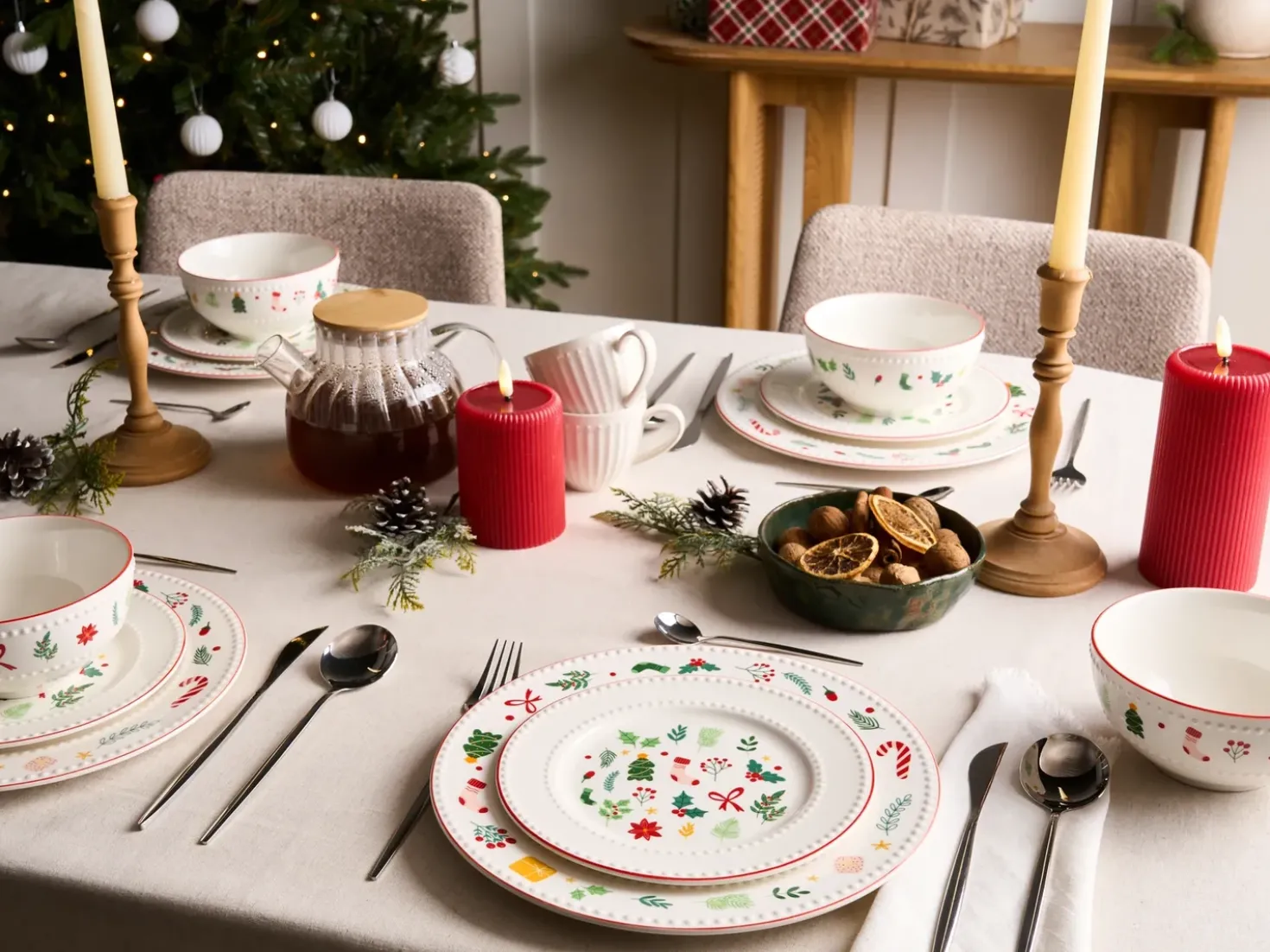 Set di 12 stoviglie SAFFRON Porcellana Bianco