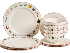 Set di 12 stoviglie SAFFRON Porcellana Bianco