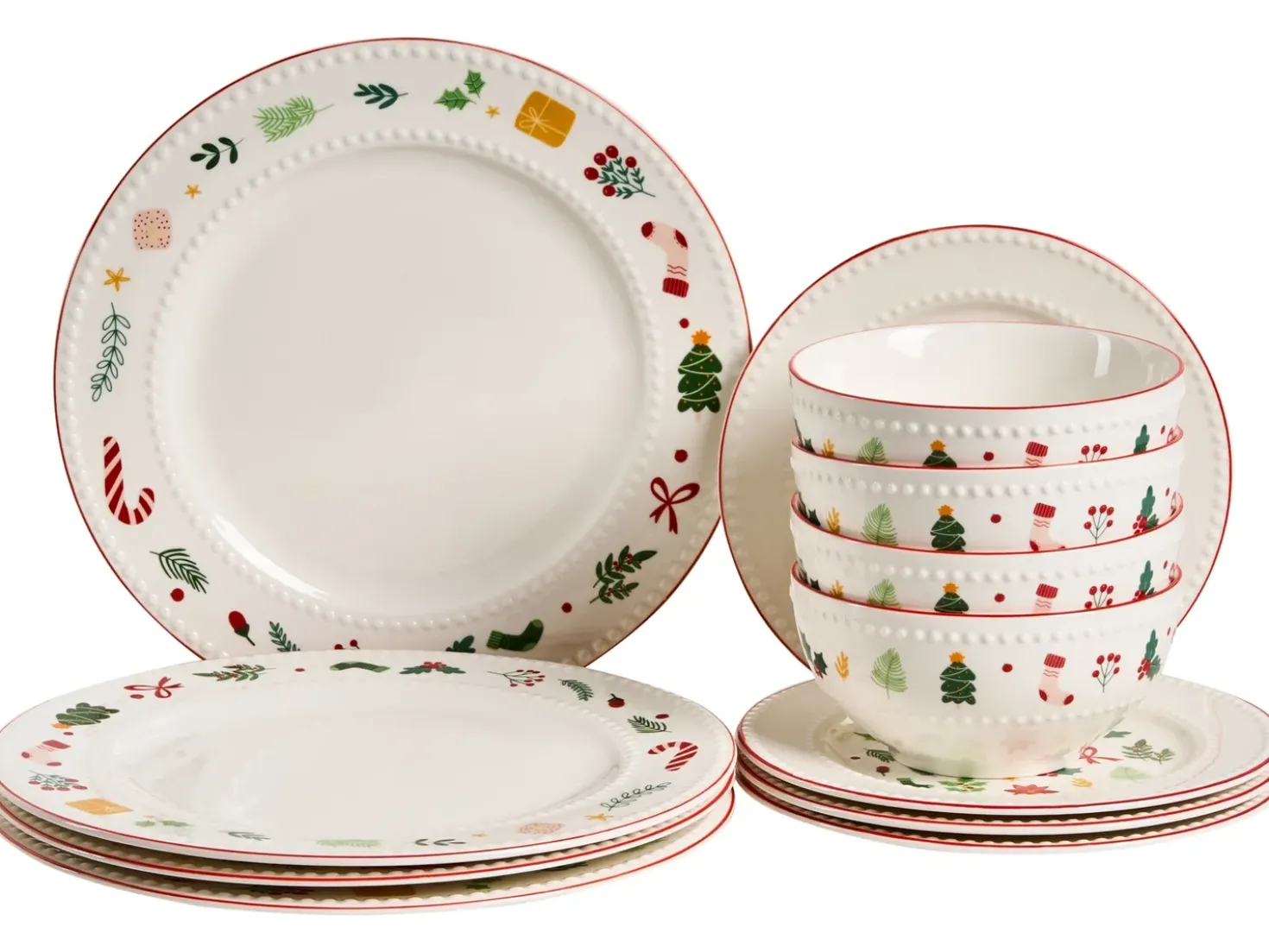 Set di 12 stoviglie SAFFRON Porcellana Bianco