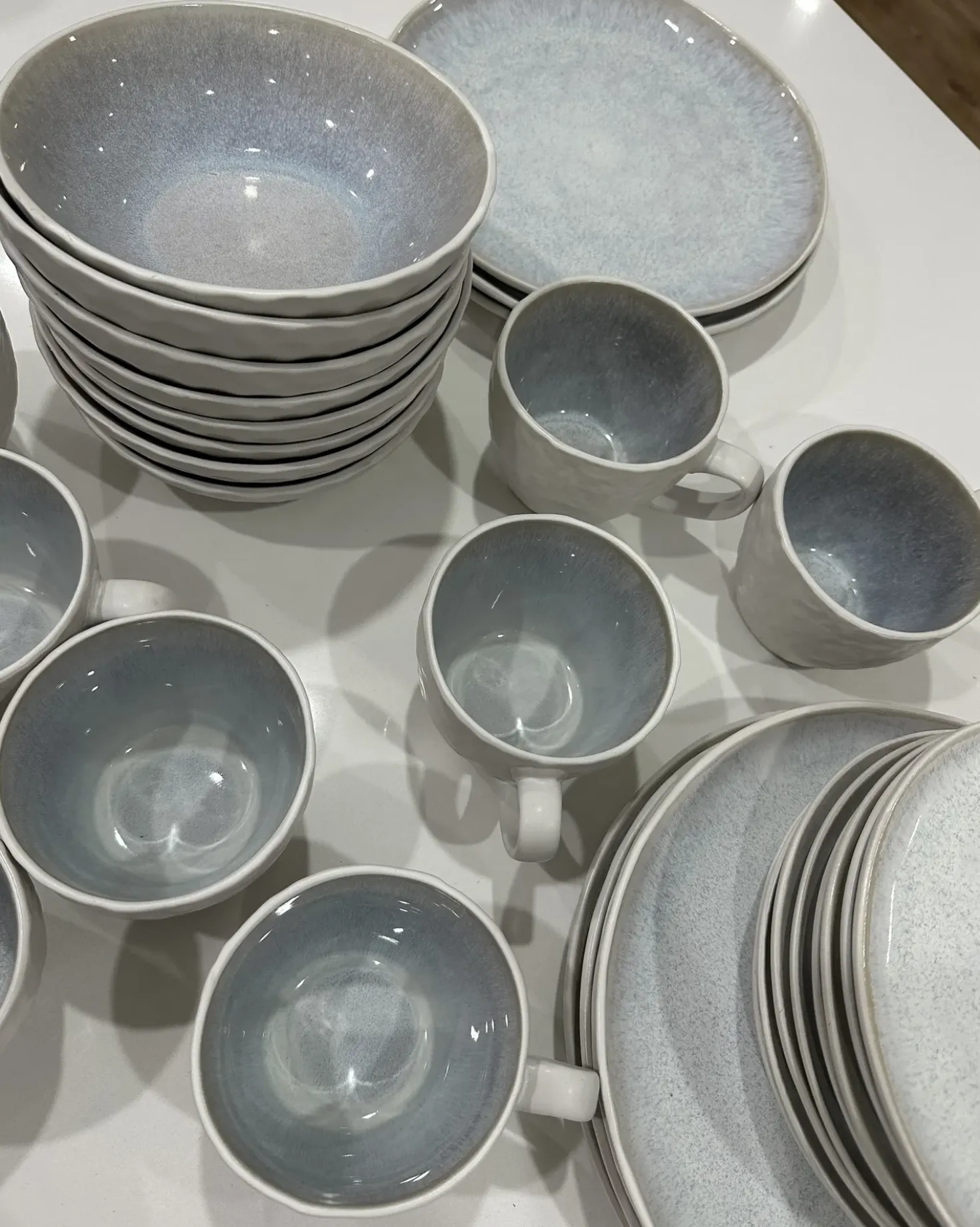 Set di 16 stoviglie SESAME Gres porcellanato Grigio chiaro