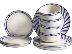 Set di 12 stoviglie SHISO Porcellana Bianco/Blu