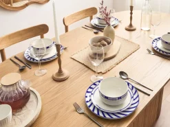 Set di 12 stoviglie SHISO Porcellana Bianco/Blu