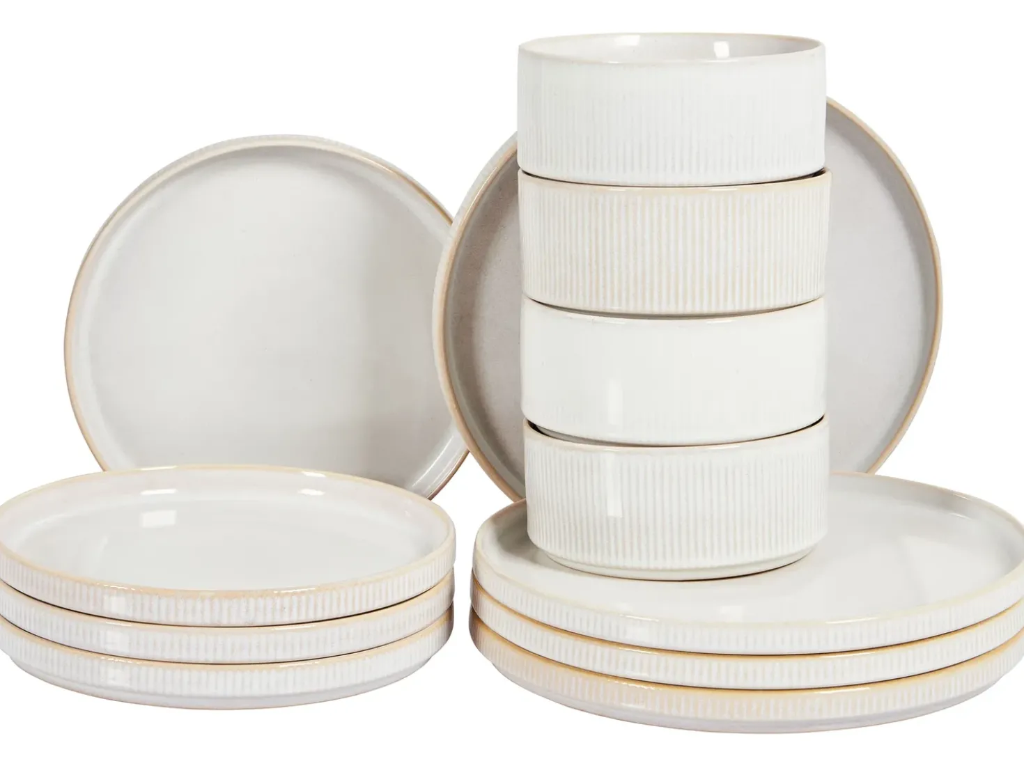 Set di 12 stoviglie SPIKENARD Gres porcellanato Bianco sporco