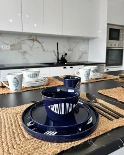 Set di 16 stoviglie TAMARIND Porcellana Bianco/Blu