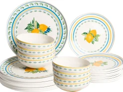 Set di 24 stoviglie TARRAGON Porcellana Bianco/Verde
