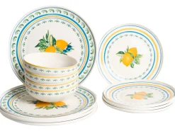 Set di 12 stoviglie TARRAGON Porcellana Bianco/Verde