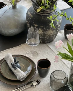 Set di 16 stoviglie THYME Gres porcellanato Verde scuro