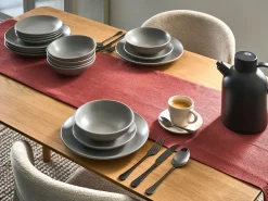 Set di 18 stoviglie VIVANI Gres porcellanato Grigio