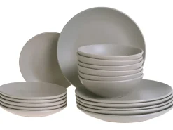 Set di 18 stoviglie VIVANI Gres porcellanato Grigio