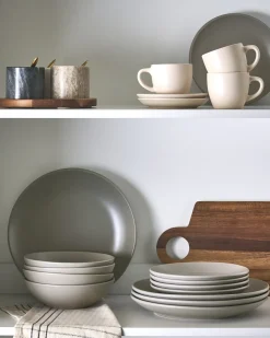 Set di 18 stoviglie VIVANI Gres porcellanato Grigio