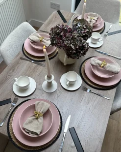 Set di 18 stoviglie VIVANI Gres porcellanato Rosa