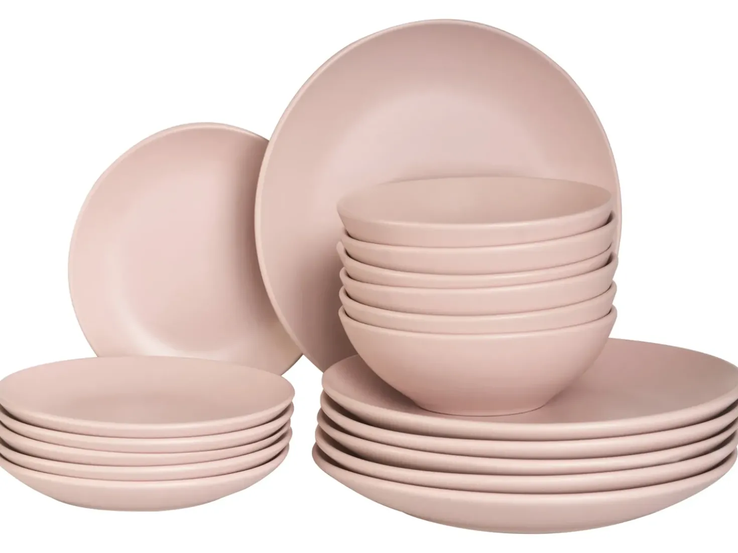 Set di 18 stoviglie VIVANI Gres porcellanato Rosa