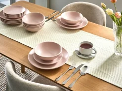 Set di 18 stoviglie VIVANI Gres porcellanato Rosa