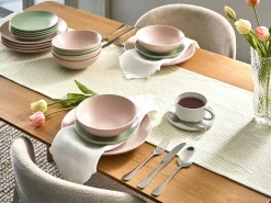 Set di 18 stoviglie VIVANI Gres porcellanato Rosa