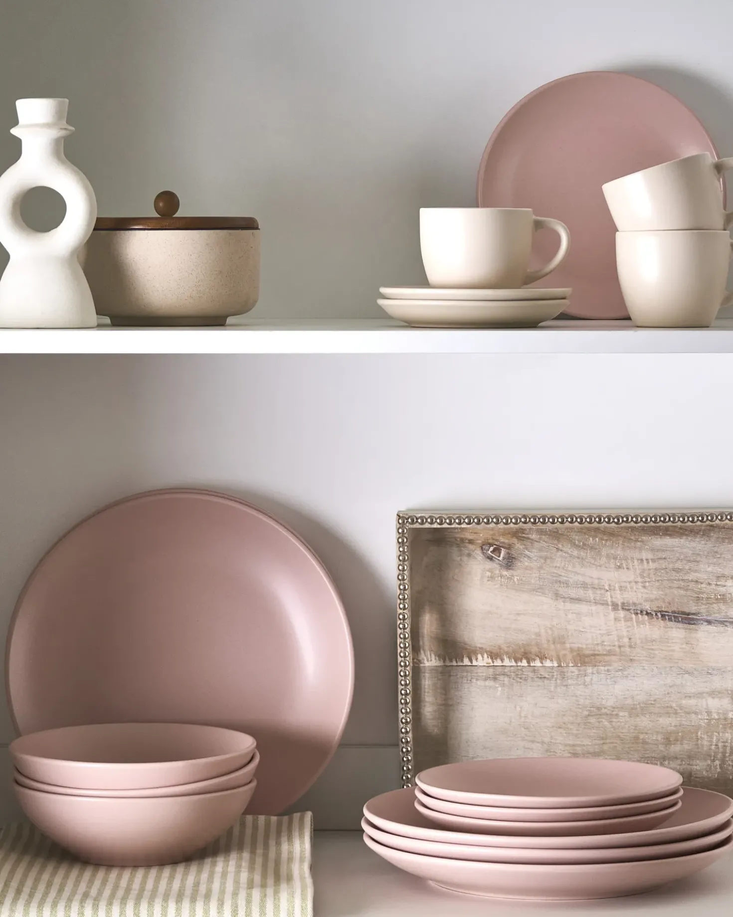 Set di 18 stoviglie VIVANI Gres porcellanato Rosa
