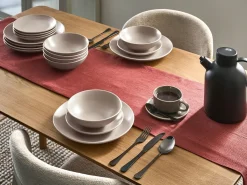 Set di 18 stoviglie VIVANI Gres porcellanato Beige chiaro