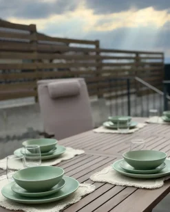 Set di 18 stoviglie VIVANI Gres porcellanato Verde