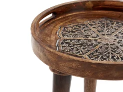 Set di 2 tavolini ASTAI Legno di mango Marrone scuro