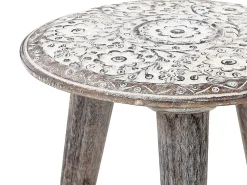 Set di 2 tavolini BARJU Legno di mango Bianco