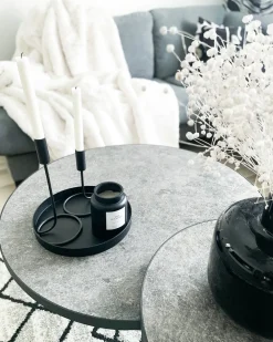 Set di 2 tavolini da caffè MELODY Grigio effetto cemento