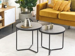 Set di 2 tavolini da caffè MELODY Grigio effetto cemento