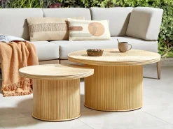 Set di 2 tavolini da caffè ILIOS Rattan Naturale